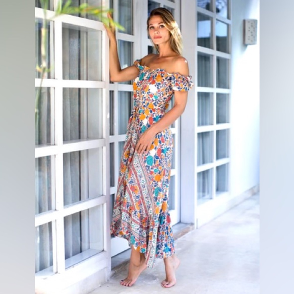 Aura boho Floral Maxi Dress size S